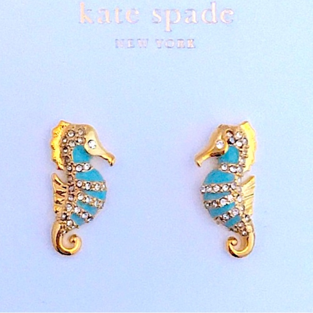 New Kate Spade Seahorse Stud Earrings - Picture 6 of 8